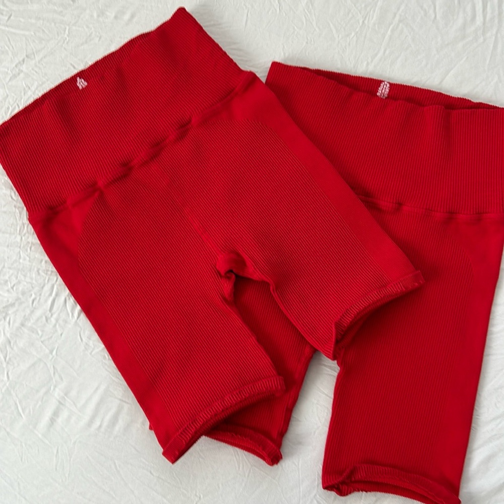 NWOT Free People  Happiness Runs Bike Shorts / Red  Size: XS